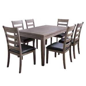 New York Washed Grey 7-Piece Classic Dining Set