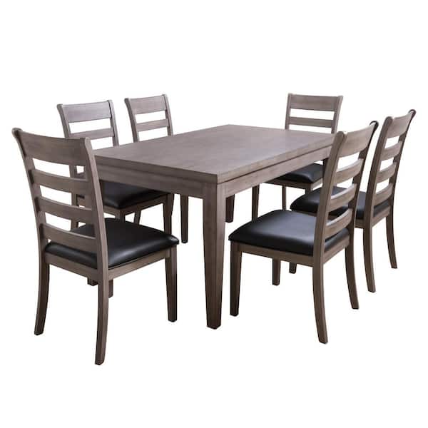 CorLiving New York Washed Grey 7-Piece Classic Dining Set