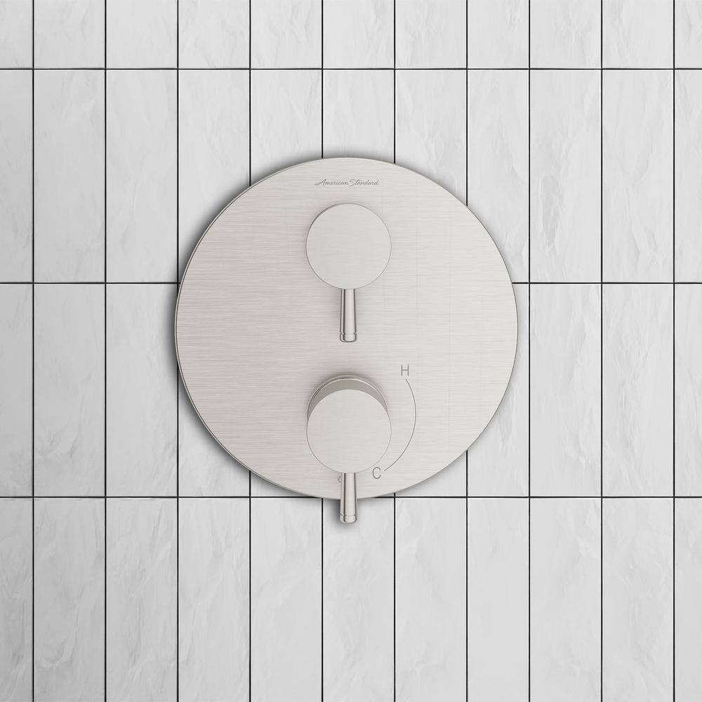 Brushed Nickel 2-Handle Integrated Shower Diverter Trim