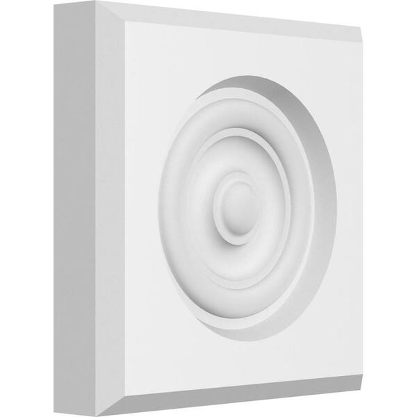Ekena Millwork 5-in W x 5-in H x 1-in P Standard Sedgwick Bullseye Rosette with Beveled Edge
