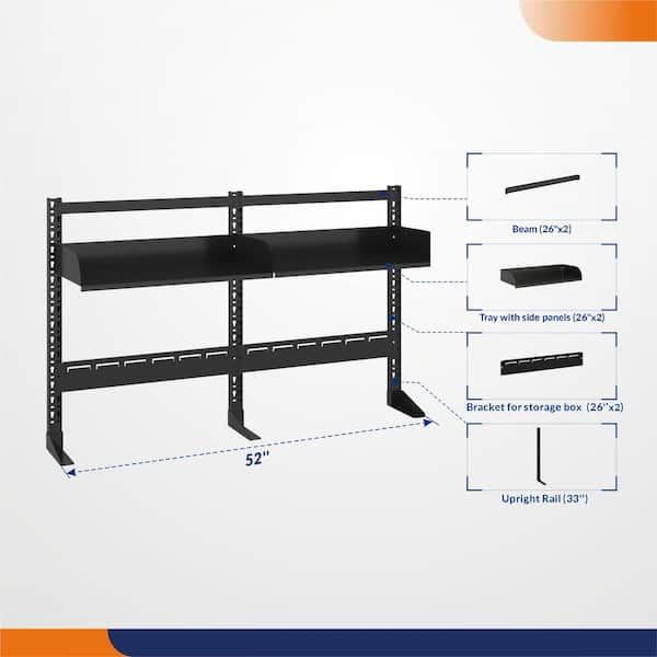 4Dock Modular 52 in. W Metal Workbench Tool Storage Kit with Trays