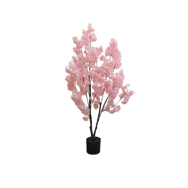 5.9 FT Artificial Trees, Cherry Blossom Flowers Trees With Plastics Pot For Home Office