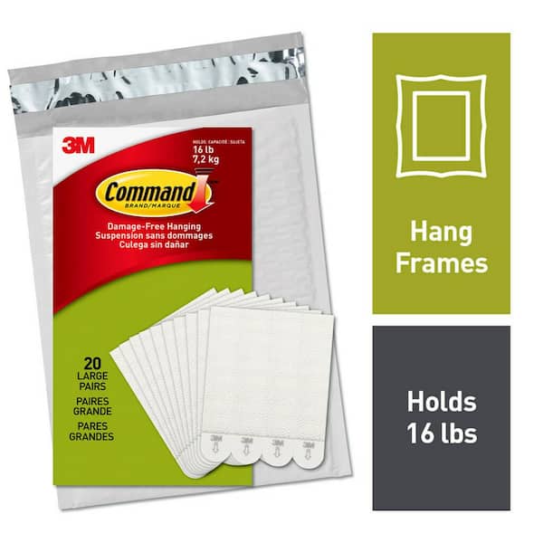 Command Damage Free Picture and Frame Hanging Large Strips 30 Pairs
