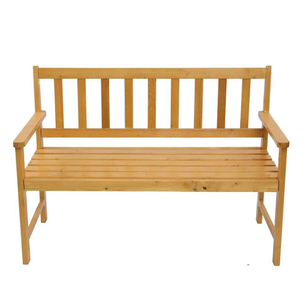 46.61 in. 2-Person Wood Outdoor Bench