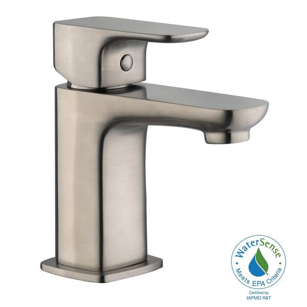 Modern Contemporary top Single Hole & Handle Low-Arc Bathroom Faucet, Brushed Nickel