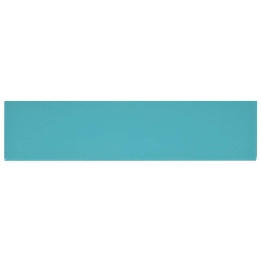 Restore 4 in. x 16 in. Glazed Ceramic Teal Subway Tile (13.2 sq. ft./case)