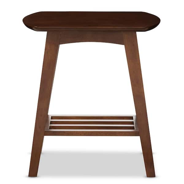 Baxton Studio Sacramento Mid-Century Medium Brown Wood Finished End Table