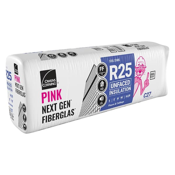 Owens Corning R-25 Unfaced Fiberglass Insulation Batts 8 in. x 24 in. x 96 in.