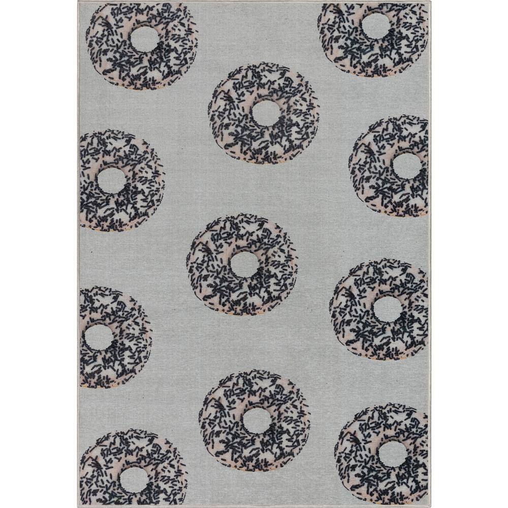 Apollo Multi White Sprinkles Donut Modern Printed Ivory Black 2 ft. x 3 ft. Area Rug price history on PriceWatchPro