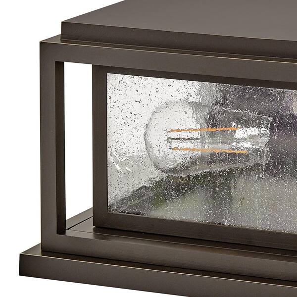 HINKLEY - Republic 2-Light Oil Rubbed Bronze Composite Plastic Weather Resistant Pier Mount Light with No Bulbs Included