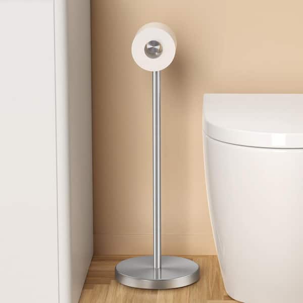 Bathroom Freestanding Toilet Paper Holder Tissue Roll Holder Floor Stand in Brushed Finish