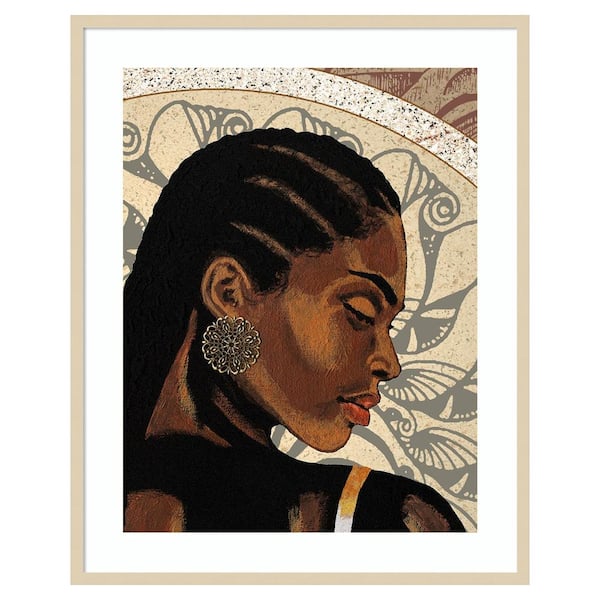Amanti Art Expressions II by Alonzo Saunders 33 in. W x 41 in. H. Wood Framed Wall Art Print Framed in Brown