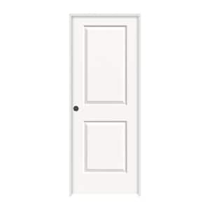 24 in. x 80 in. Cambridge White Painted Right-Hand Smooth Solid Core Molded Composite MDF Single Prehung Interior Door