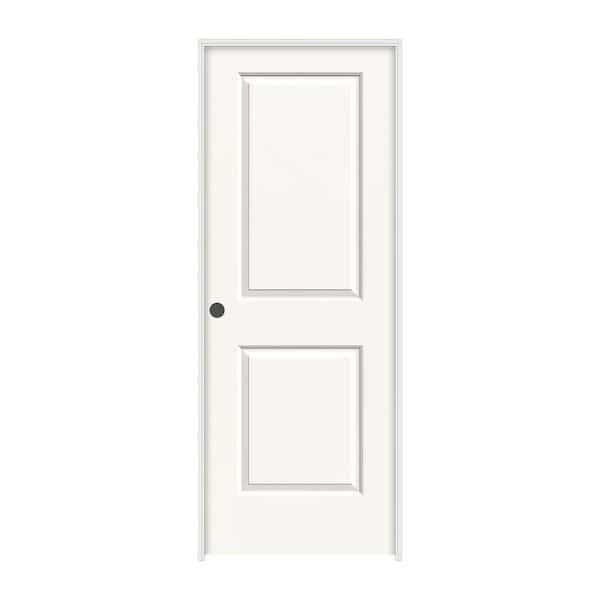JELD-WEN 24 in. x 80 in. Carrara 2 Panel Right-Hand Solid Core White Painted Molded Composite Single Prehung Interior Door