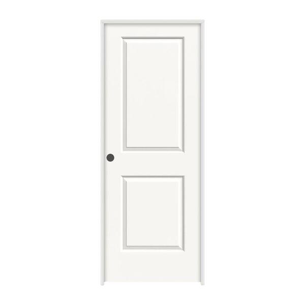 JELD-WEN 28 in. x 80 in. Cambridge White Painted Right-Hand Smooth Molded Composite Single Prehung Interior Door