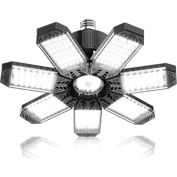 200W LED Garage Light 20000-Lumens 7 Adjustable Panels Ceiling Light E26/E27 Bulb Socket 6500K Workshop Basement Barn