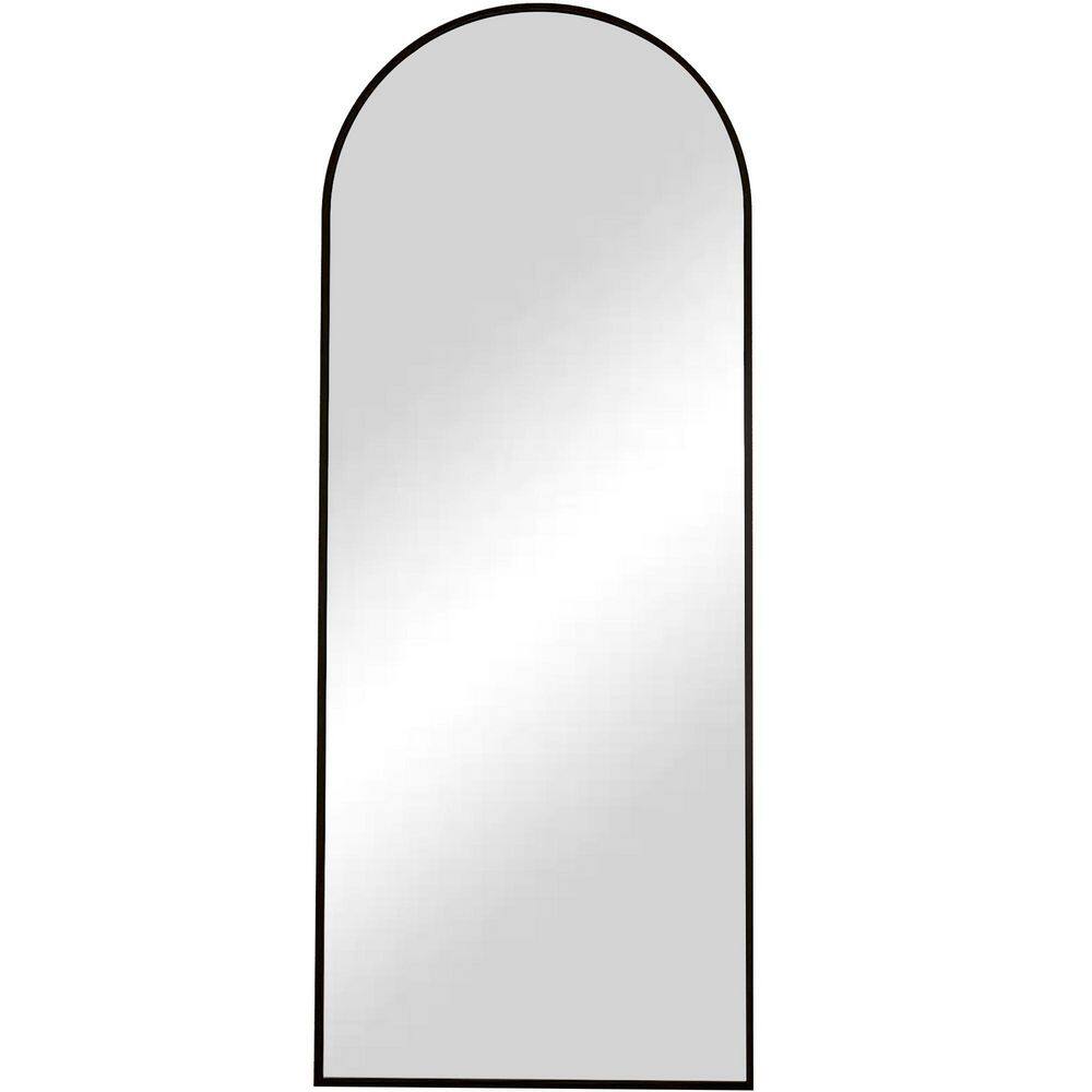 Seafuloy 23.6 in. W x 65 in. H Modern Arched Black Framed Full Length