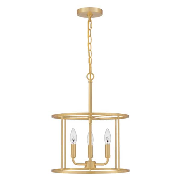 Abner 3-Light Aged Brass Pendant