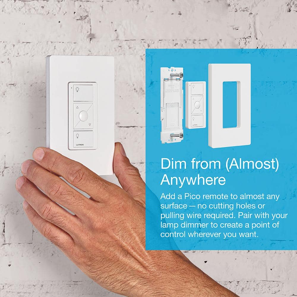 Lutron White Wireless Smart Lamp Dimmer with Voice Control