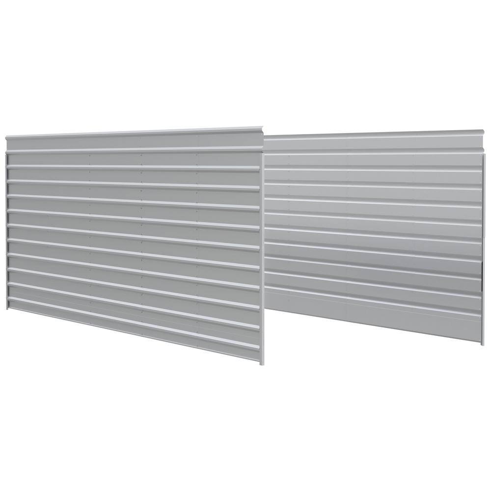 24 ft. W x 9 ft. H Eggshell Galvanized Steel 2-Sided Carport Enclosure price history on PriceWatchPro