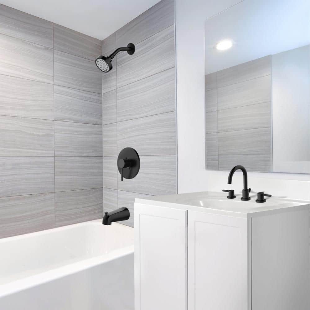 Matte Black Wall Mounted Tub Spout with Diverter