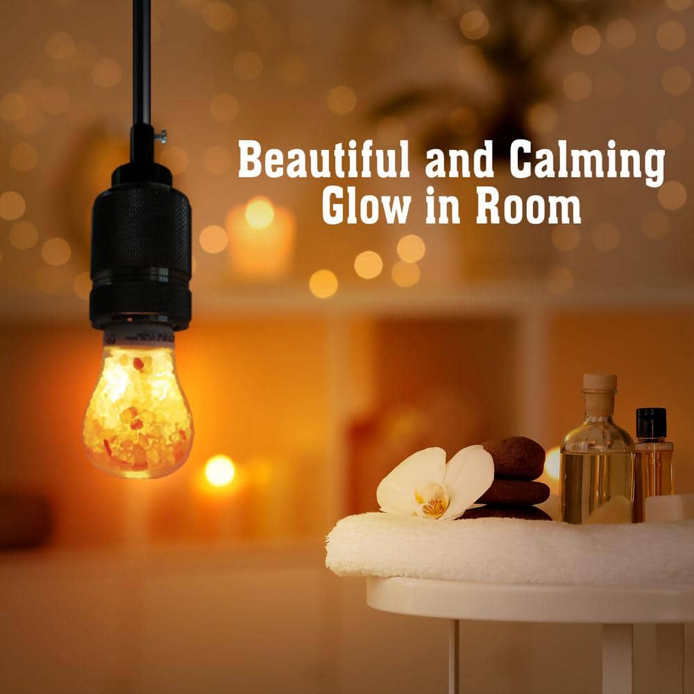 Natural Himalayan Salt Lamp with Warm Amber Glow and Dimmer Switch