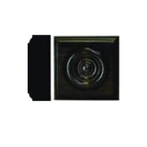 1-1/8 in. D x 4-1/2 in. W x 4-1/2 in. L Poplar Wood Stained Mocha Rosette Block