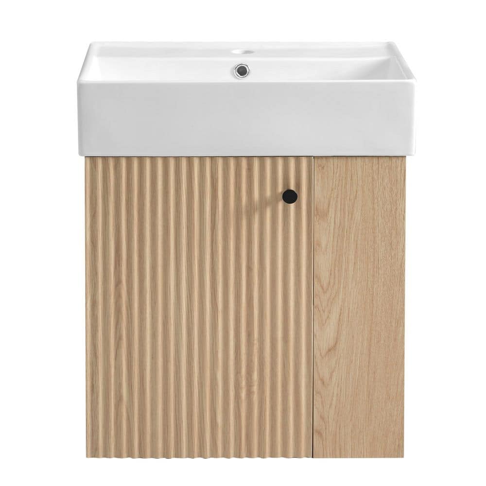トップス n Virubi Modern 21.6 in. W Floating Bath Vanity in Wood Color with