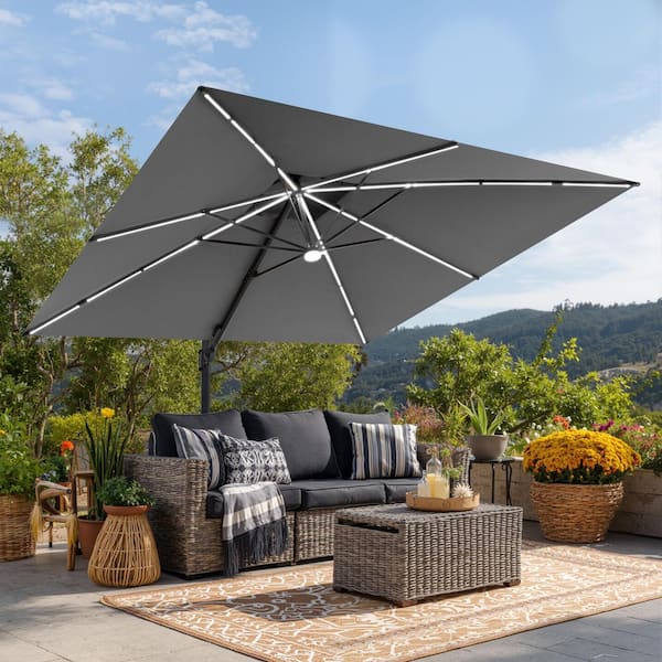 13ft patio umbrella 10ft Round Porch Umbrella Outside Patio Umbrella, Navy Blue