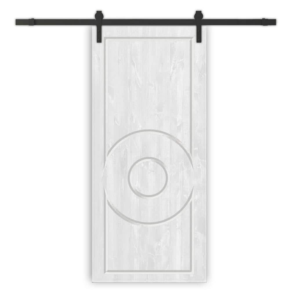 24 in. x 84 in. White Stained Pine Wood Modern Interior Sliding Barn Door with Hardware Kit price history on PriceWatchPro