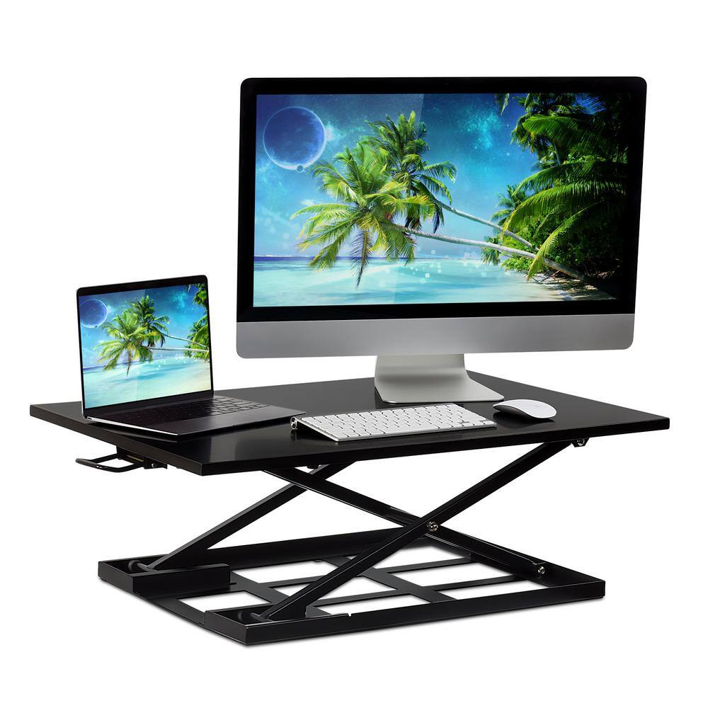ErgoFlex Ultra Slim 35'' Black Metal Standing Desk Converter