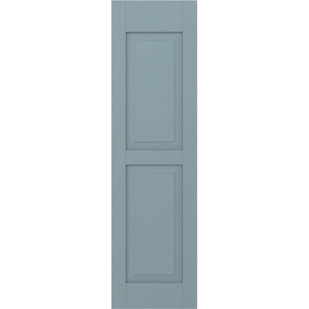 15 in. W x 64 in. H Americraft 2-Equal Raised Panel Exterior Real Wood Shutters Pair in Peaceful Blue price history on PriceWatchPro