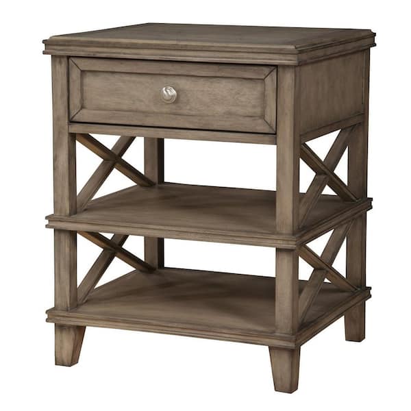 HomeRoots Bernadette 1-Drawer French Truffle Finish ( 26 in. H x 21 in. W x 19 in. D )