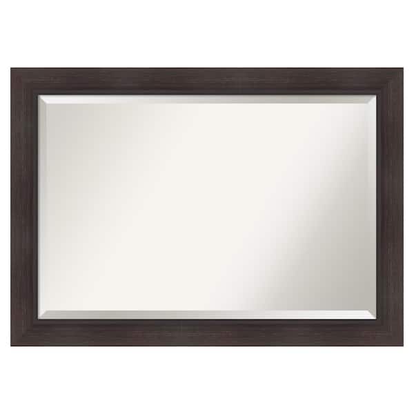 Sloped Espresso 41.5 in. x 29.5 in. Beveled Modern Rectangle Framed Wall Mirror