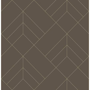 Sander Chocolate Geometric Paper Glossy Non-Pasted Wallpaper Roll