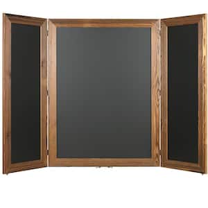 Excello 40 in. x 60 in. Wooden Wall Mounted Folding Chalkboard, Brown