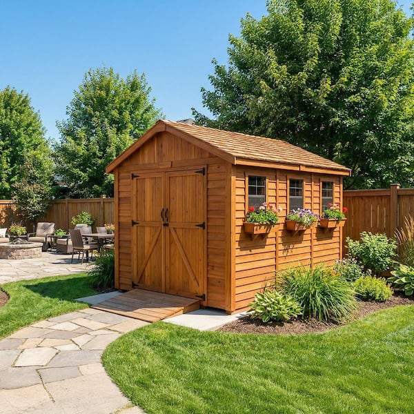 Spacemaster 8 ft. x 12 ft. Western Red Cedar Storage Shed