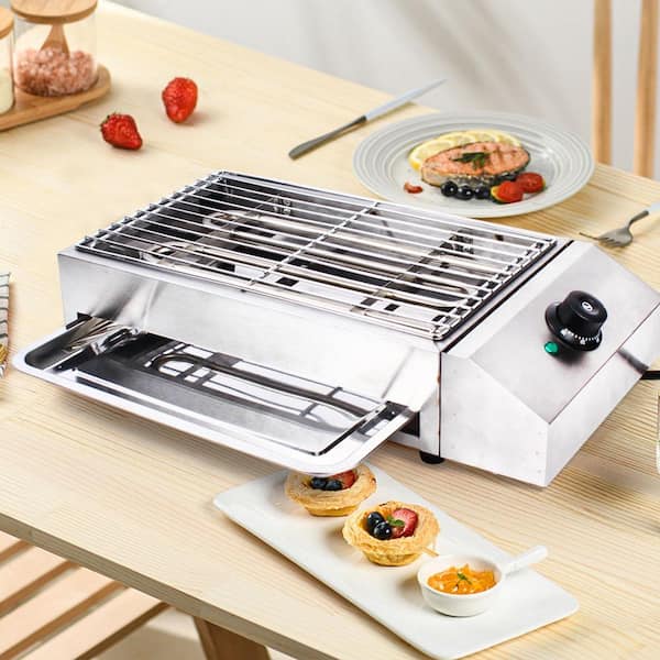 110V Electric Grill, 1800W Stainless Steel Electric Indoor Searing Grill  Party Grill Electric BBQ Grill Electric Cooking Grill, Electric Smokeless