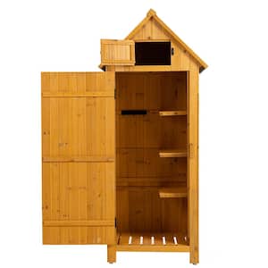 2.5 ft. W x 1.8 ft. D Wood Outdoor Storage Shed, Tool Garden Storage Cabinet with Lockable Door (4.5 sq. ft.)
