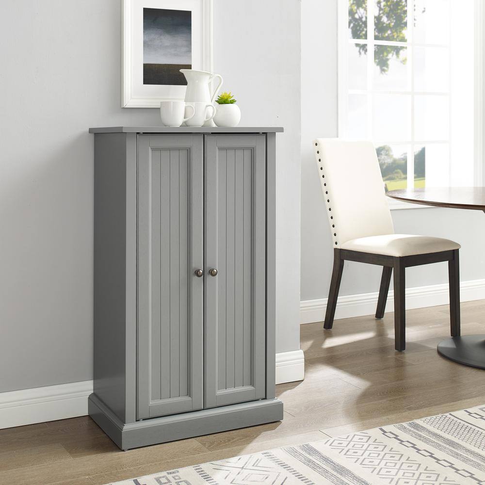 Seaside Freestanding Accent Cabinet with Adjustable Shelving in Distressed Gray