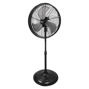 20 in. Oscillating Pedestal Fan with Adjustable Height in Black