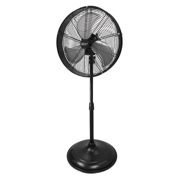 Commercial Electric 20 in. Oscillating Pedestal Fan with Adjustable Height in Black