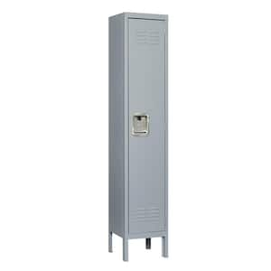 3-Tier 66 in. H Metal File Cabinet Locker in Gray with 1 Door