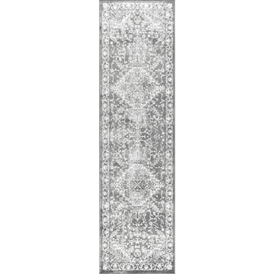 JONATHAN Y Modern Persian Vintage Light Grey 3 ft. x 5 ft. Area Rug ...