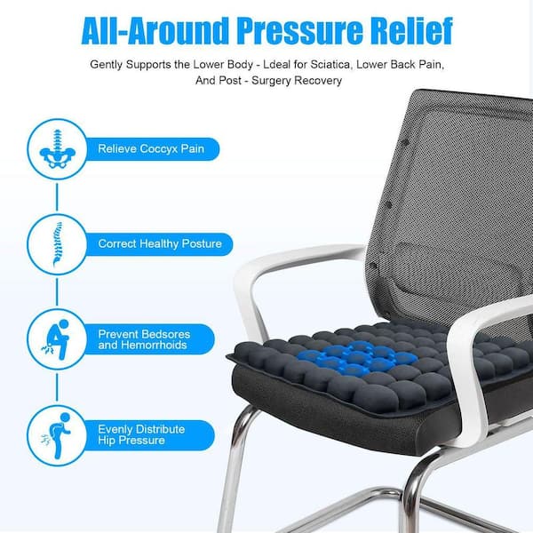 Black 56 3D Air Cell Inflatable Seat Cushion for Office