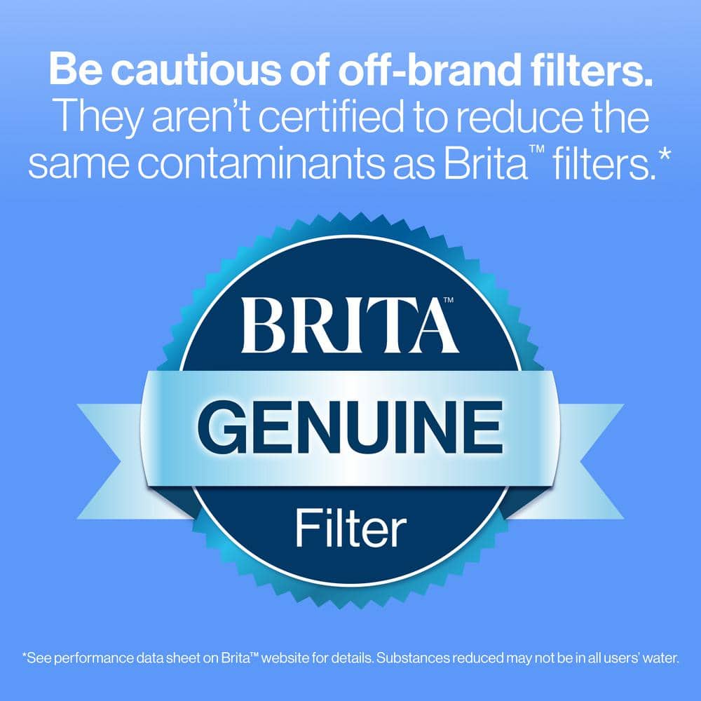 Large Black BPA-Free 10-Cup Water Filter Pitcher with Standard Filter