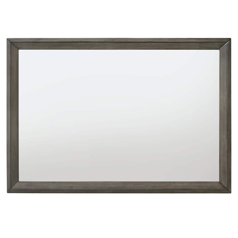 Escher 32 in. x 2 in. Modern Rectangle Gray Oak Framed Mirror price history on PriceWatchPro