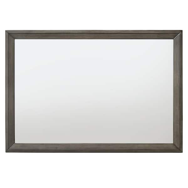 Acme Furniture Escher 32 in. x 2 in. Modern Rectangle Gray Oak Framed Mirror