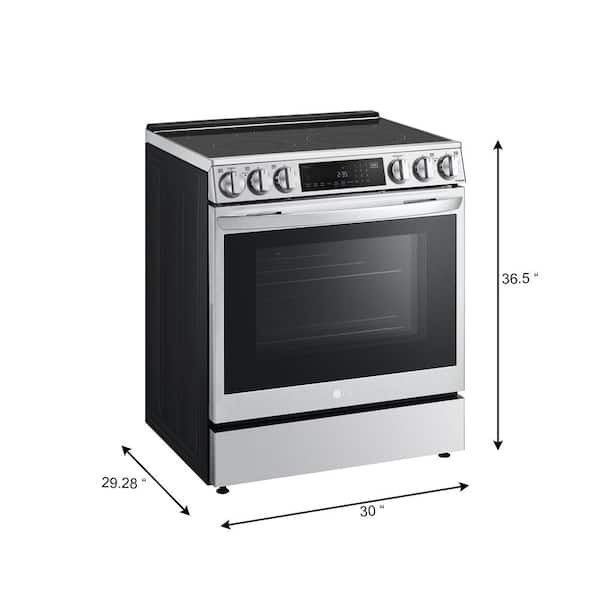 LG 6.3 cu. ft. Smart True Convection InstaView Electric Range Single Oven  with Air Fry in Printproof Stainless Steel LREL6325F - The Home Depot