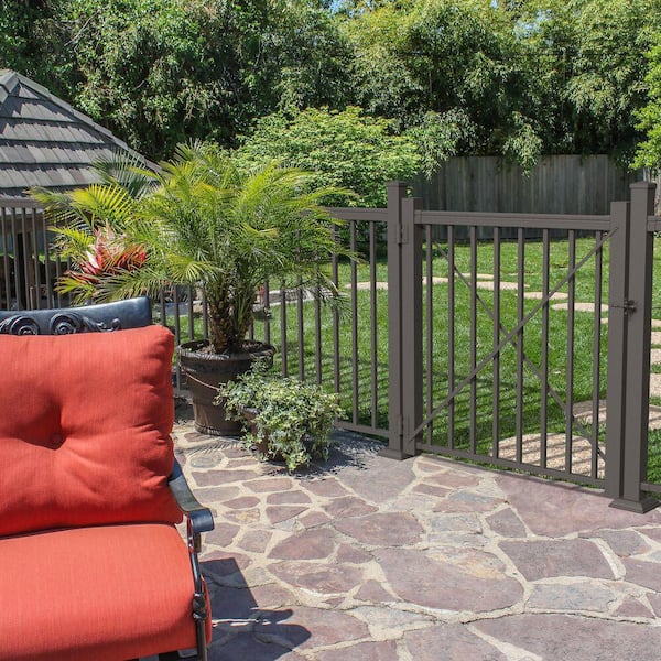 VersaRail Classic 42 in. Matte Bronze Aluminum Gate Kit